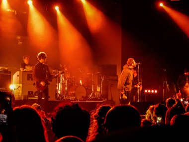 Milan, İtalya, 26 Şubat 2018 - Liam Gallagher konserinde Fabrique Milan, İtalya için 26 Şubat 2018 üzerinde gerçekleştirir.