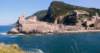 Güzel balıkçı kasaba Portovenere yakınındaki Cinque Terre, La Spezia, Liguria, İtalya
