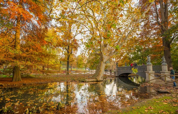 Milaan Italië November 2017 Herfst Sempione Park Milaan Italië — Stockfoto