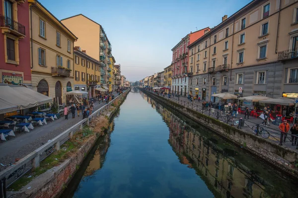 Milan Italy November 2017 Naviglio Grande Canal Milan Italy — Stock Photo, Image
