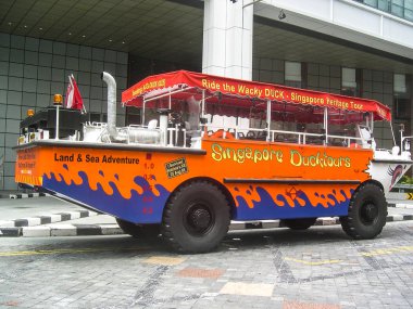 Singapur, Aprile 7, 2007 - Singapur ducktours turist izlemek