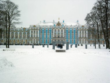 Catherine sarayda Tsarskoye Selo (Puşkin), Saint Petersburg, Rusya Federasyonu, kışın.