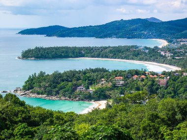Karon bakış: Kata Noi Beach, Kata Beach ve Karon Beach, Phuket, Tayland, Asya