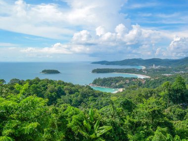 Karon bakış: Kata Noi Beach, Kata Beach ve Karon Beach, Phuket, Tayland, Asya