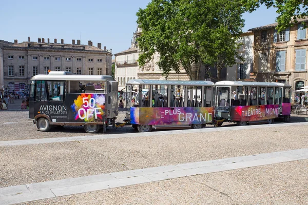Avignon France Juli 2015 Touristischer Zug Durch Die Strassen Der — Stockfoto