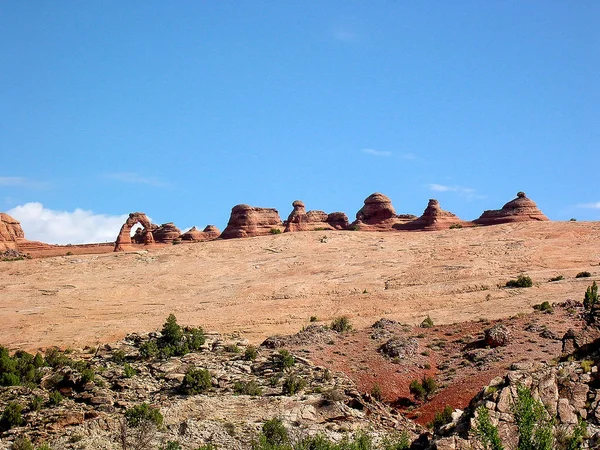 Delikátní Oblouk Hlediska Národní Park Arches Utah Usa — Stock fotografie
