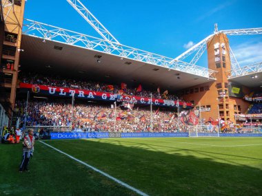 Cenova, İtalya, Ekim, 7. 2018 - crowdy Cenova kriket ve futbol kulübü 1893, Luigi Ferraris Stadyumu Cenova in, bir futbol maçı sırasında (Genova) İtalya standları.