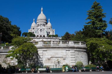 Paris, Fransa, 7 Eylül 2018 - Montmartre Paris, Fransa 'da Sacre-Coeur Basilique