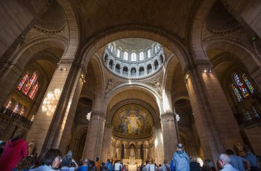 Paris, Fransa, 7 Eylül 2018 - Sacre-Coeur Basilique Montmartre Paris, Fransa'da iç