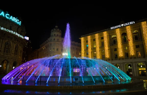 Genua Italien December 2018 Färgglada Fontän Och Palace Regionen Ligurien — Stockfoto