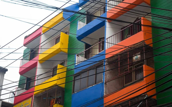 Condominio Con Fachada Colorida Bangkok Tailandia Asia — Foto de Stock