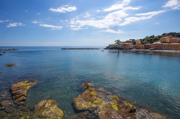 Sestri Levante Deki Baia Del Silenzio Sessizlik Körfezi Manzarası Ligurian — Stok fotoğraf