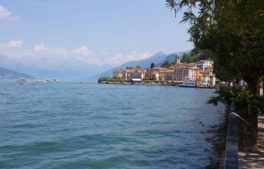 Bellagio, Italya, 19 Haziran 2019-Bellagio, Como Gölü, Italya küçük bir köy görünümü.
