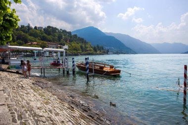 Bellagio, Italya, 19 Haziran 2019-Bellagio, Como Gölü, Italya küçük bir köy görünümü.