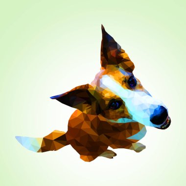 Lowpoly kırmızı köpek illüstrasyon