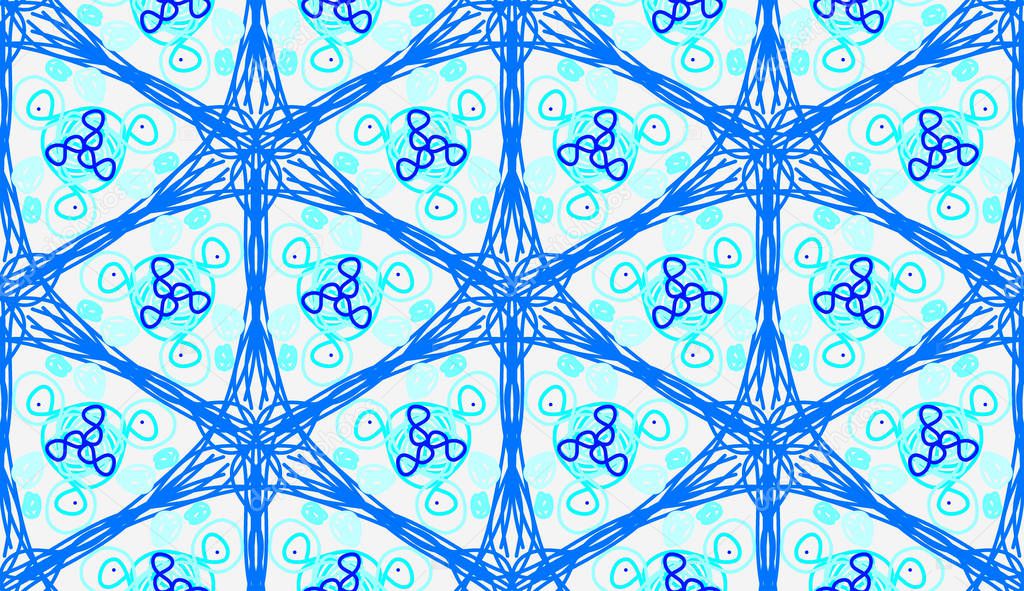 Geometric seamless pattern background. Shades of blue color.