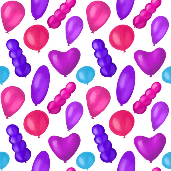 Zadowolony urodziny najlepszy wzór bezszwowe kolorowy balon — Zdjęcie stockowe