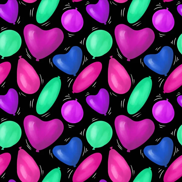 Happy birthday best seamless colorful balloon pattern — Stock Photo, Image