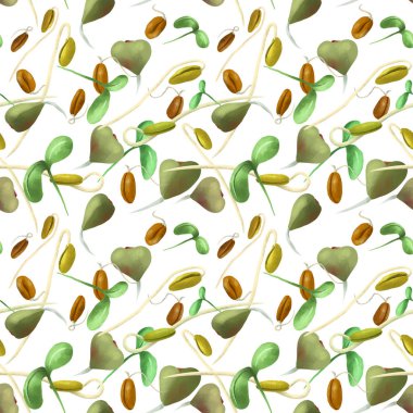 Kroki buğday soya buğday Fideler, Vegan ve sağlıklı yemek tarifleri kullanılan sebze Seamless modeli.