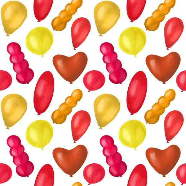 Grattis på födelsedagen bästa sömlös färgglad ballong mönster — Stockfoto