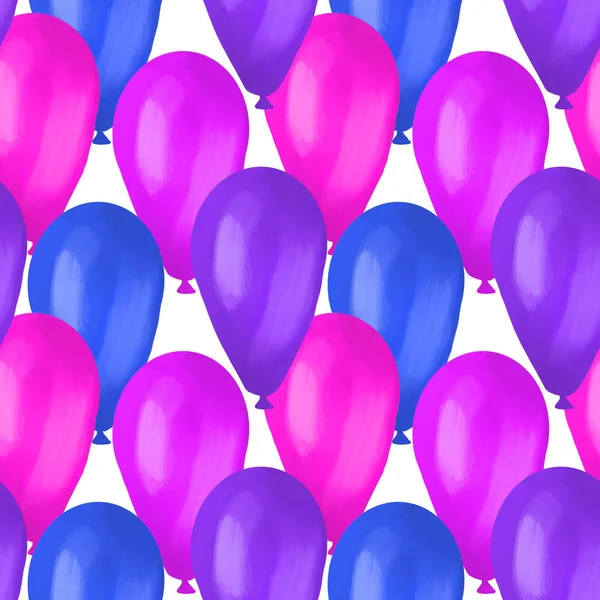 Feliz aniversário melhor padrão de balão colorido sem costura — Fotografia de Stock