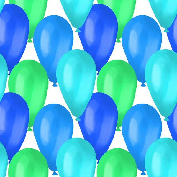 Happy birthday best seamless colorful balloon pattern — Stock Photo, Image