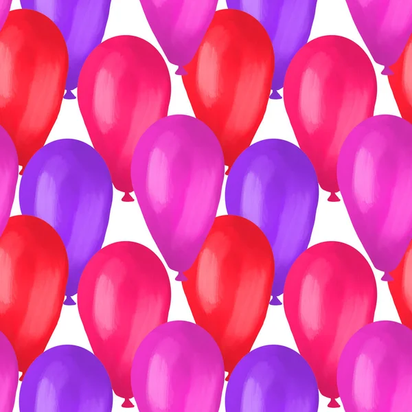 Happy birthday best seamless colorful balloon pattern — Stock Photo, Image