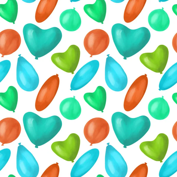 Happy birthday best seamless colorful balloon pattern — Stock Photo, Image