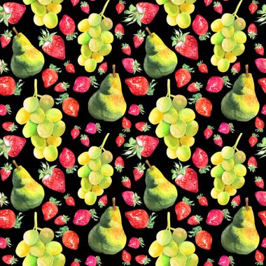 Taze sulu meyve sulu boya Dikişsiz desen el ile çizilmiş