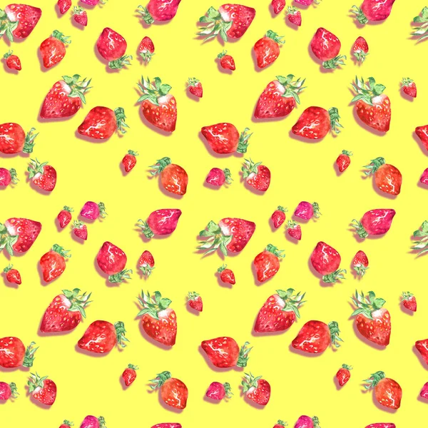 Padrão sem costura aquarela com mão desenhada frutas suculentas frescas — Fotografia de Stock