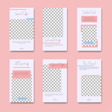 Dijital pazarlama için moda yazı şablonu sosyal medya afişler. Sahil yolu marka moda. Hikayeler. Akarsu. hikaye, internet web afiş, el ilanı, afiş ve brochure.fluid. Vektör çizim.