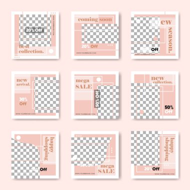 Dijital pazarlama için moda yazı şablonu sosyal medya afişler. Sahil yolu marka moda. Hikayeler. Akarsu. hikaye, internet web afiş, el ilanı, afiş ve brochure.fluid. Vektör çizim. -Vektör