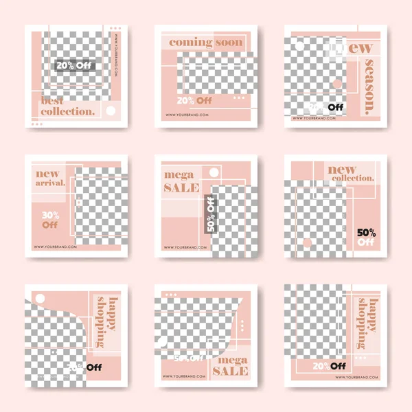 Dijital pazarlama için moda yazı şablonu sosyal medya afişler. Sahil yolu marka moda. Hikayeler. Akarsu. hikaye, internet web afiş, el ilanı, afiş ve brochure.fluid. Vektör çizim. -Vektör