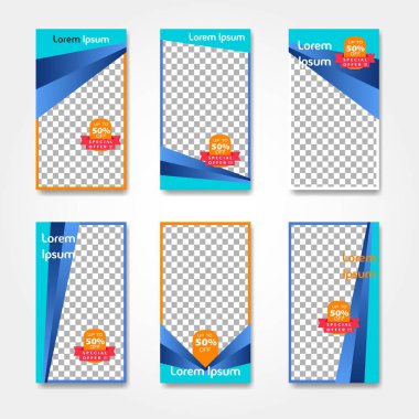 Editable Stories şablon vektörü.