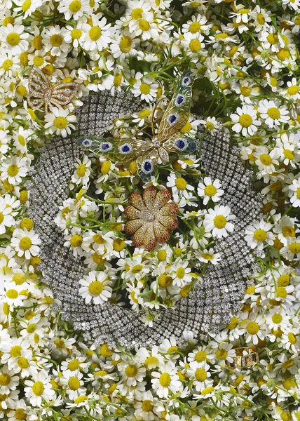 jewelry in flowers chamomile