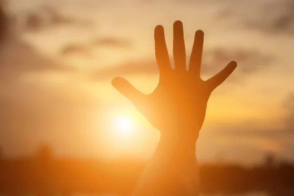 Mãos Forma Para Sol — Fotografia de Stock