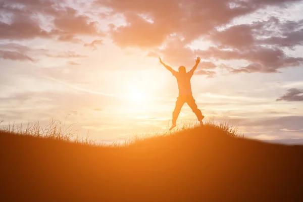 Hombre Puesta Del Sol — Foto de Stock