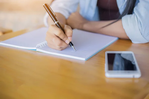 Scrittura Mano Quaderno Sfondo — Foto Stock