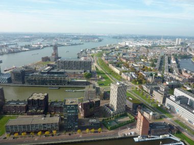 Şehir Rotterdam, güzel şehir gökyüzü görünümü