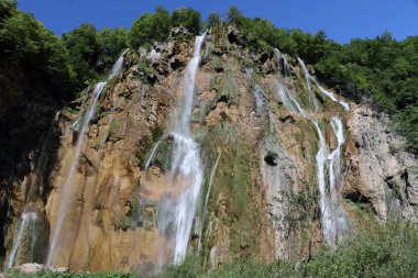Hırvatistan Plitvice parkta güzel şelale.