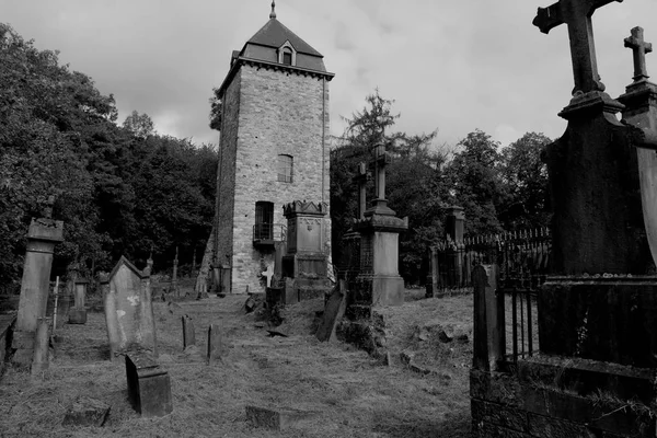 Vecchia Chiesa Cimitero Belgio — Foto Stock