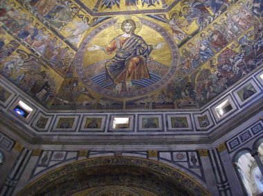 Floransa, İtalya juli 2014 dini semboller bir kilisede tavan