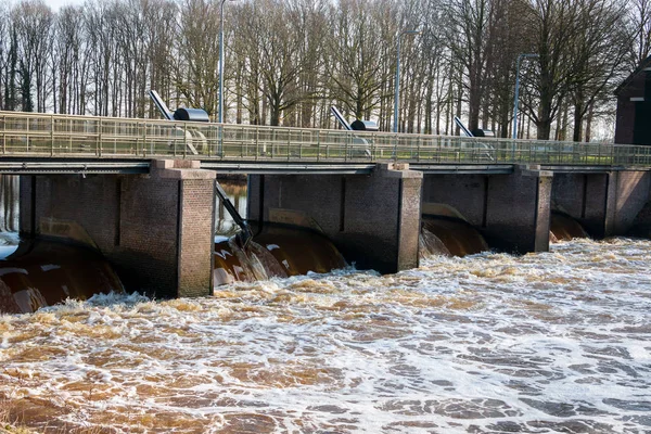 Weir River Vecht Nearby Vilsteren Province Overijssel Netherlands — Stock Photo, Image
