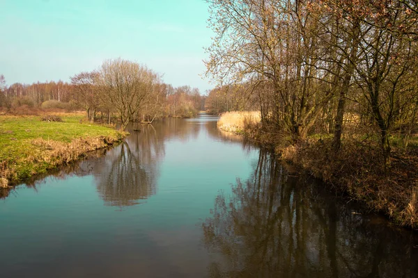 Kanaal Van Zandwetering Nabijgelegen Hengforden Provincie Overijssel Nederland — Stockfoto