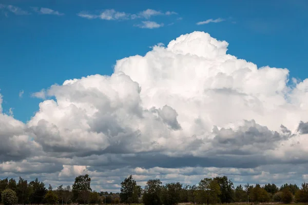 Blue sky and white clouds in the Netherlands, province Overijssel