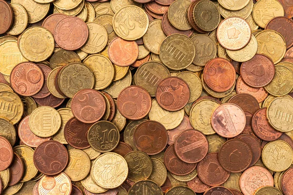 Copper colored euro coins in the Netherlands