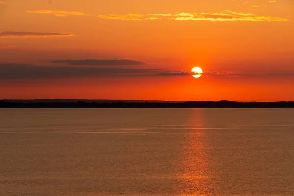 Belo Pôr Sol Mar Kattegat Navegando Kiel Para Goteborg — Fotografia de Stock