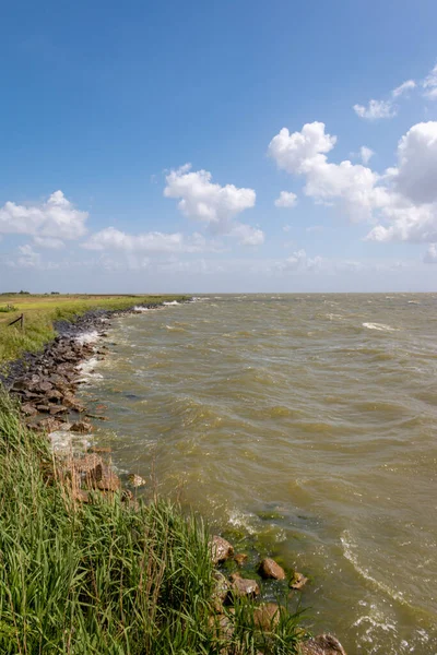 Het Ijsselmeer Bij Het Dorp Laaksum Nederland Het Kleinste Vissersdorp — Stockfoto