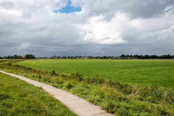 Krajina Fotografie Krásného Bytu Groningen Zemědělci Přistát Letním Období Nizozemsko — Stock fotografie