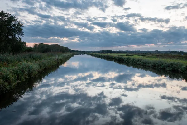 Avondfoto Tijdens Het Blauwe Uur Aan Het Meer Summerdel Aan — Stockfoto